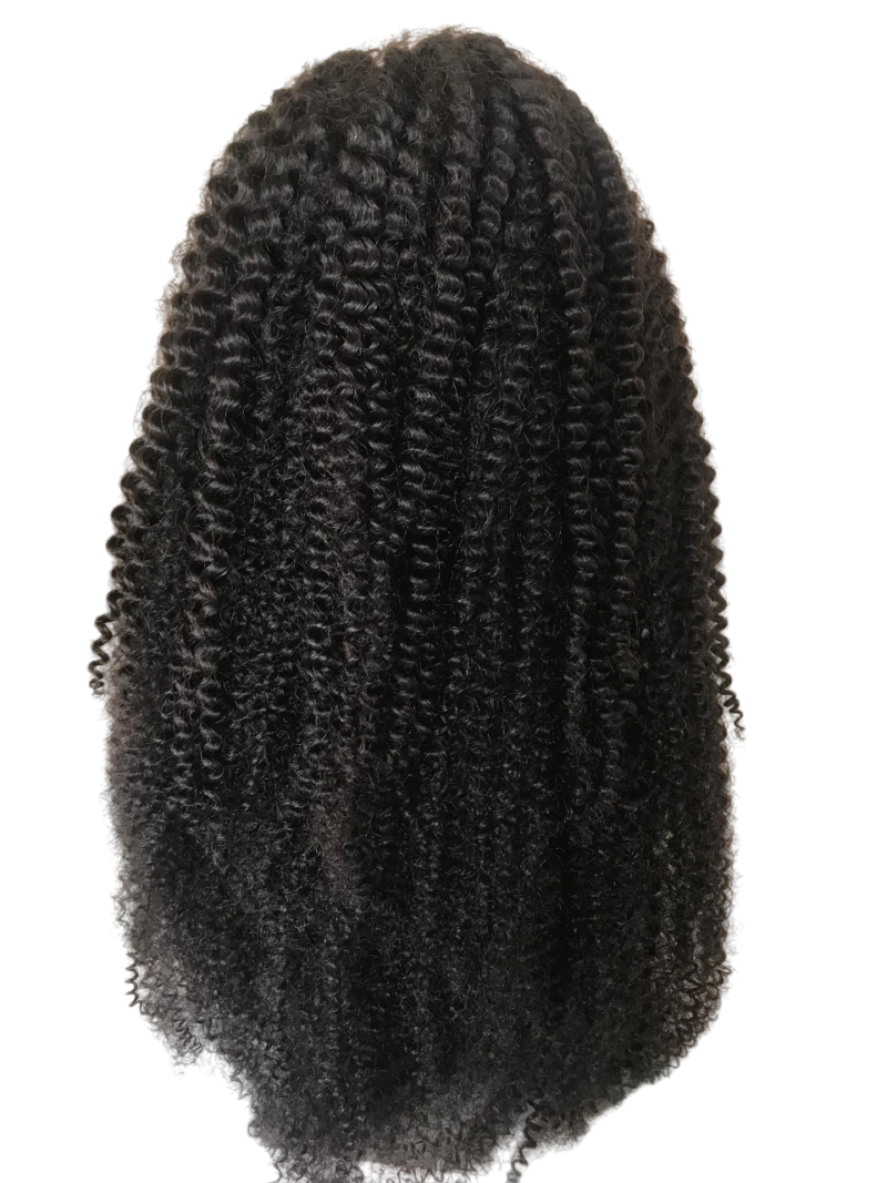 #1b Virgin Hair Kinky Curly Wig - Image 4