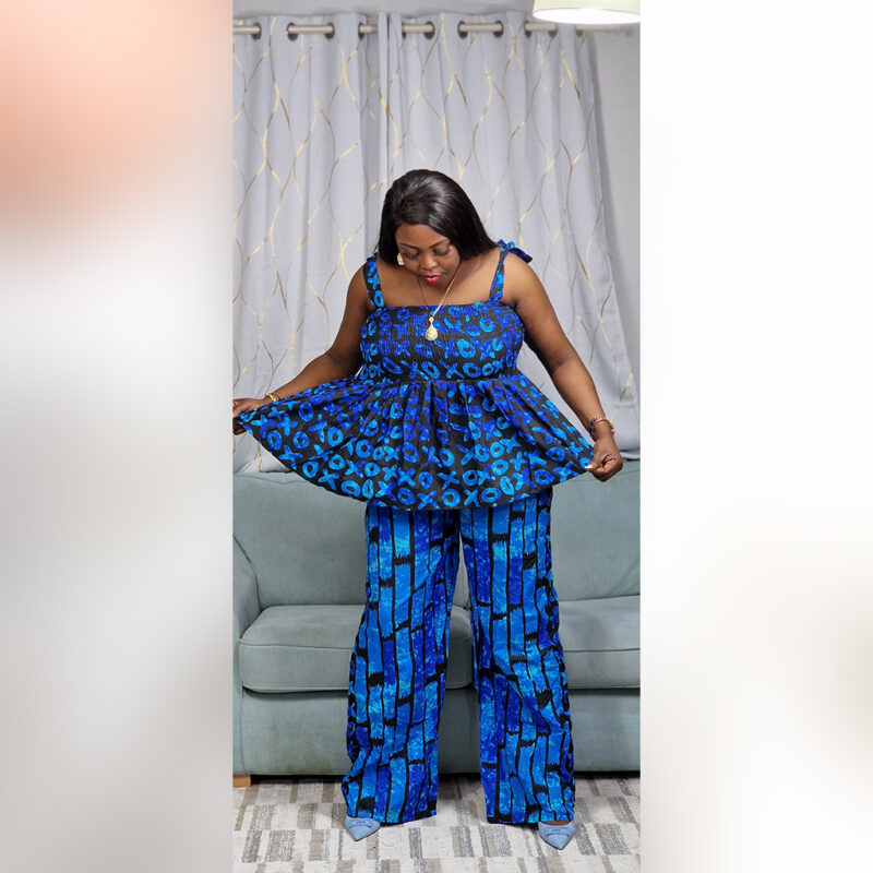 Olamide: Blue Ankara Two-Piece Set – Effortless Elegance - Image 13