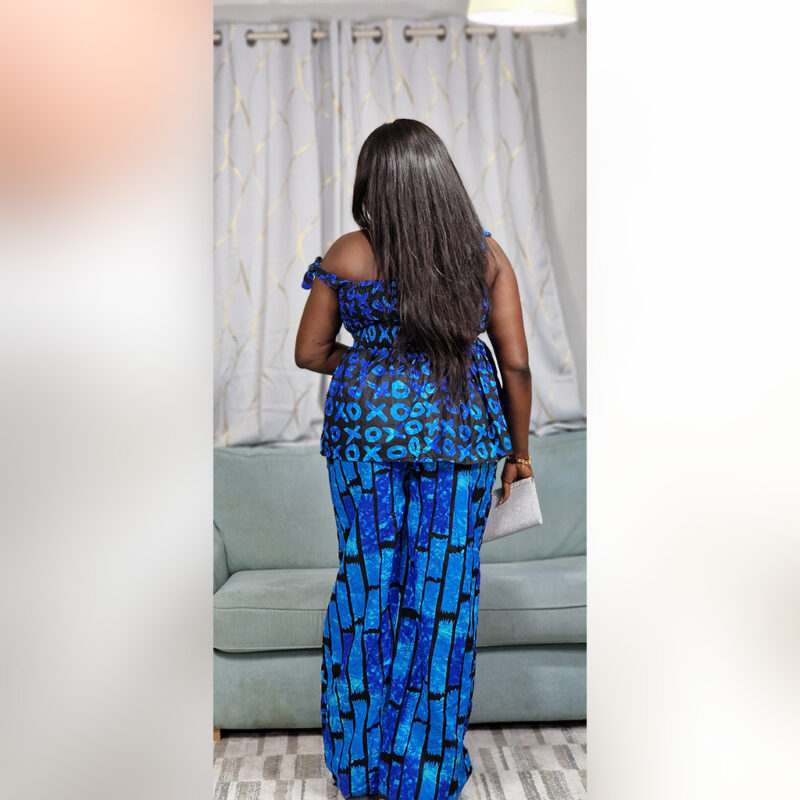 Olamide: Blue Ankara Two-Piece Set – Effortless Elegance - Image 7