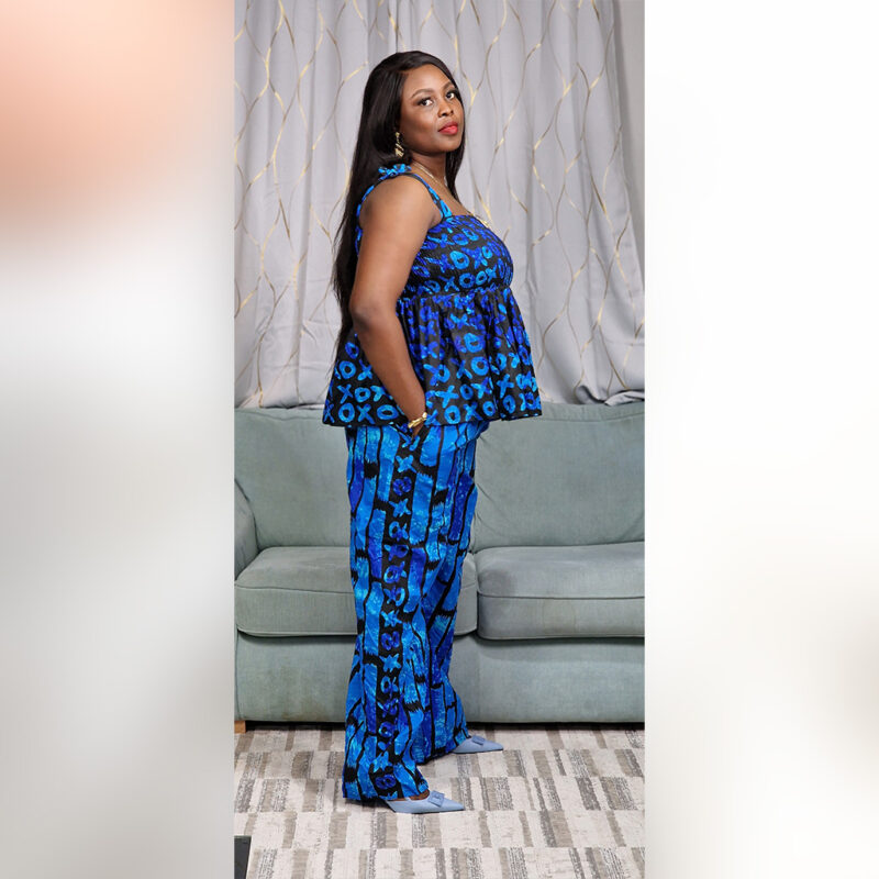 Olamide: Blue Ankara Two-Piece Set – Effortless Elegance - Image 10