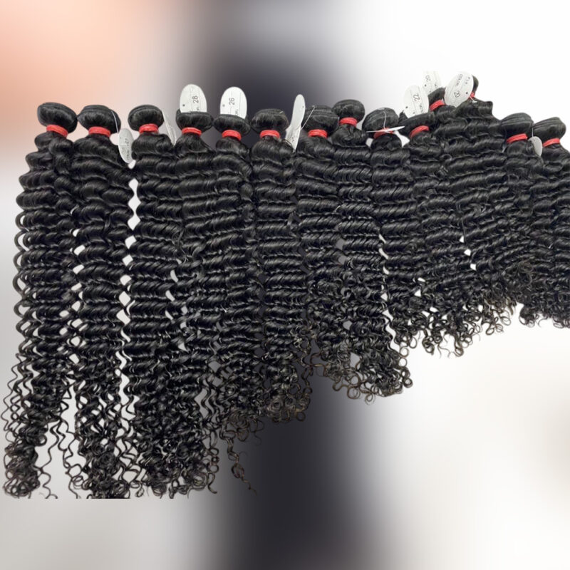 #1b Virgin Hair Bundles (Deep Wave) - Image 2