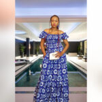 Dunke: Off-Shoulder Blue Ankara Maxi Dress – Royal Charm