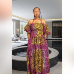 Asabi: Sunset Swirl Ankara Maxi Dress