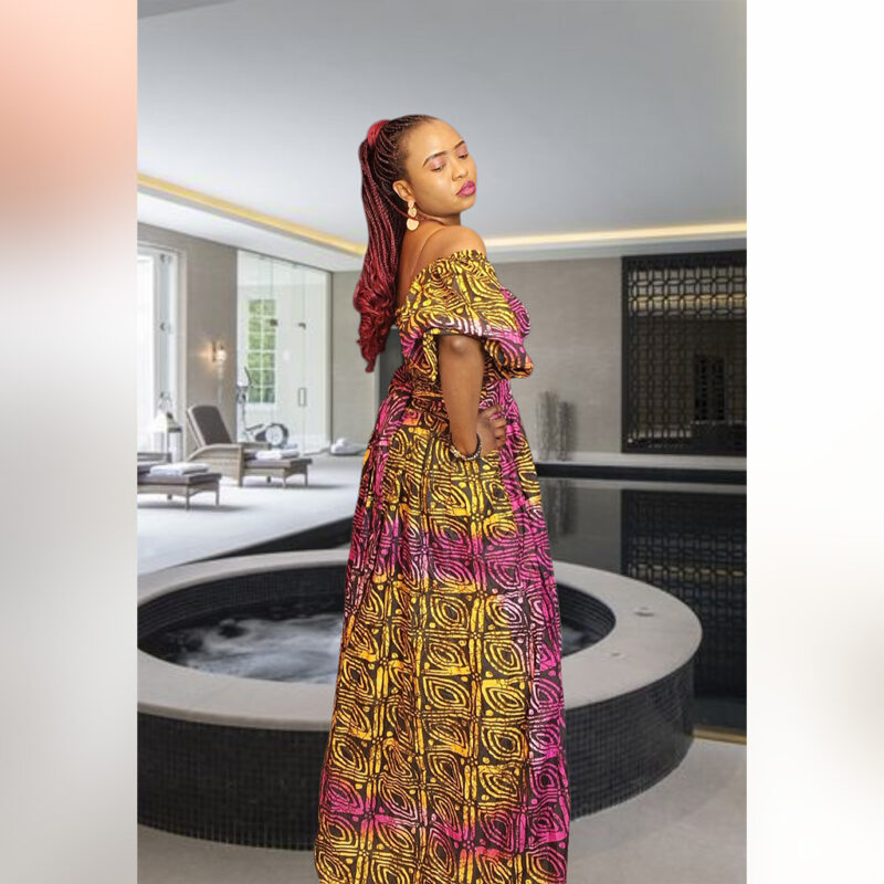 Asabi: Sunset Swirl Ankara Maxi Dress - Image 2