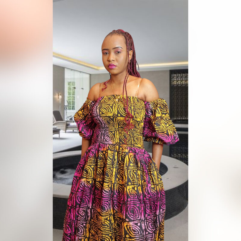 Asabi: Sunset Swirl Ankara Maxi Dress - Image 8