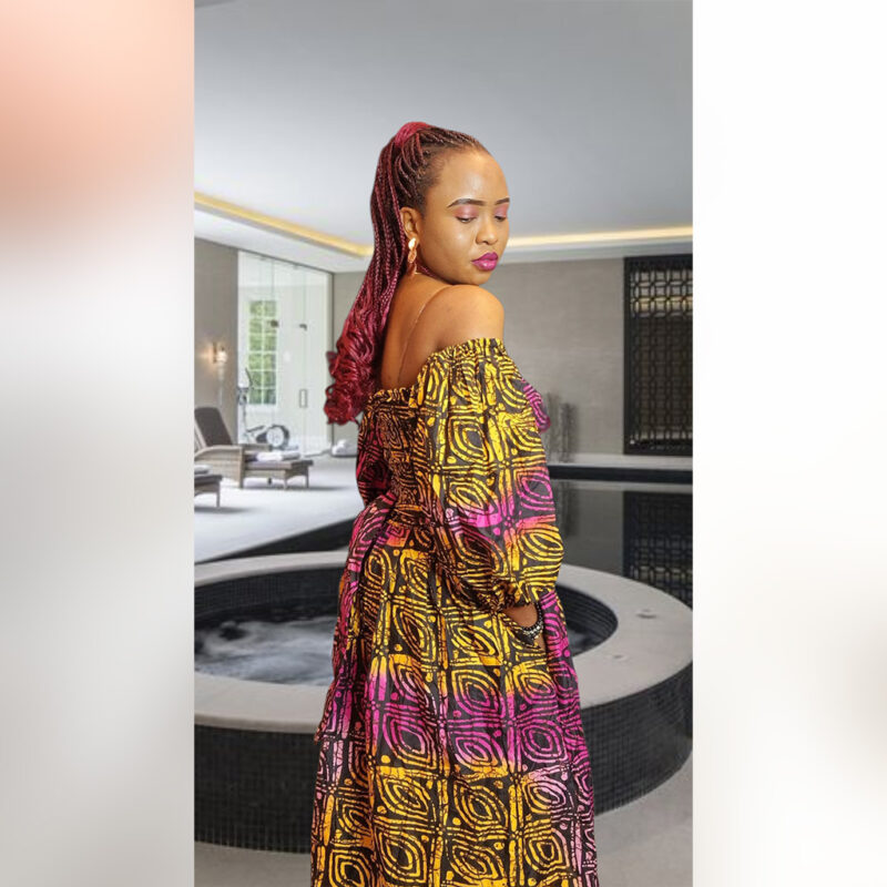 Asabi: Sunset Swirl Ankara Maxi Dress - Image 7
