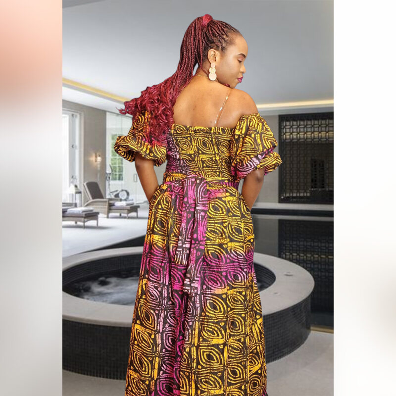 Asabi: Sunset Swirl Ankara Maxi Dress - Image 10