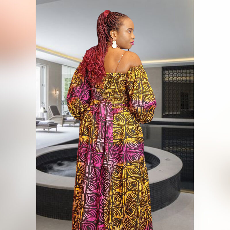 Asabi: Sunset Swirl Ankara Maxi Dress - Image 5