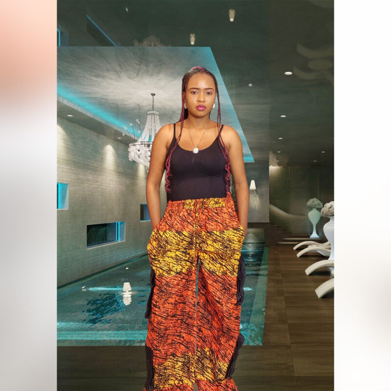 Omolade: Fiery High-Waist Cargo Pants