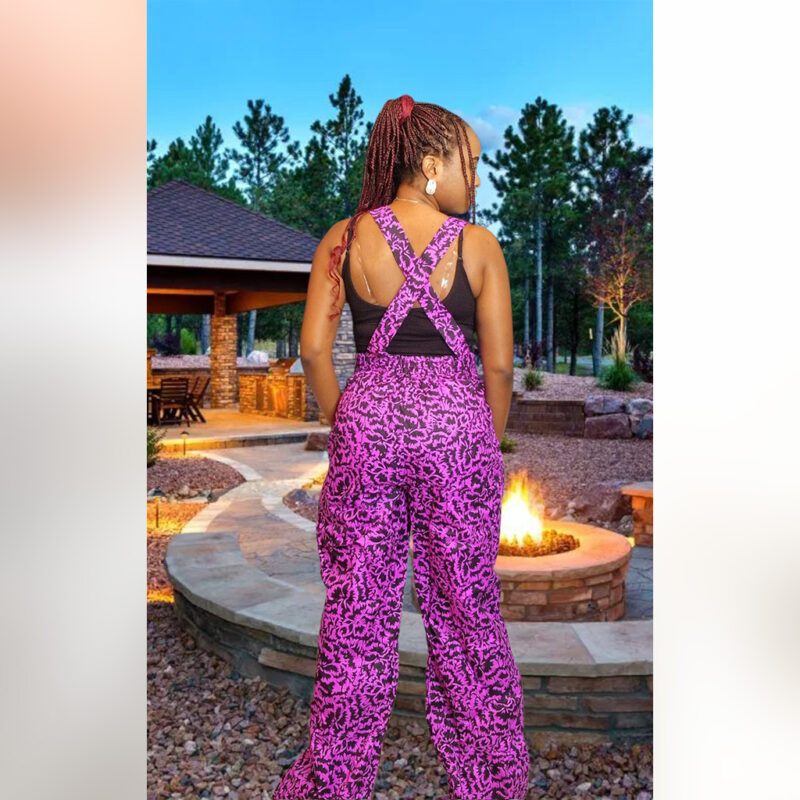 Omotara: Sleeveless Ankara Jumpsuit – Royal Bloom - Image 6