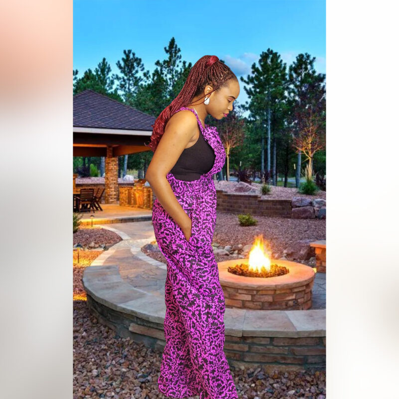 Omotara: Sleeveless Ankara Jumpsuit – Royal Bloom - Image 4
