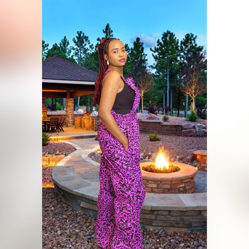 Omotara: Sleeveless Ankara Jumpsuit – Royal Bloom - Image 2