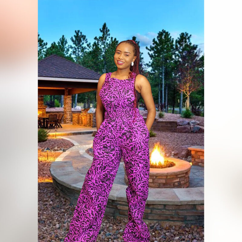Omotara: Sleeveless Ankara Jumpsuit – Royal Bloom