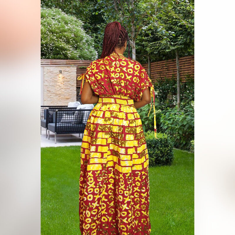 Morenike: High-Slit Ankara Dress – Sunset Royalty - Image 3